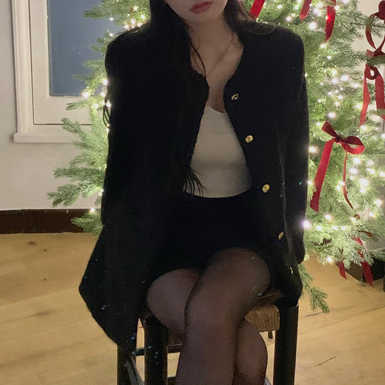 ファーワンピースジャケット BLACK