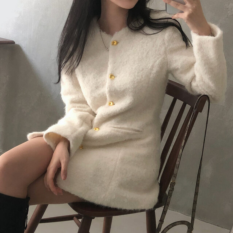 ファーワンピースジャケット IVORY