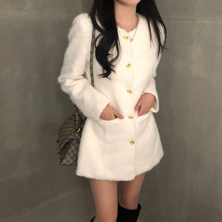 ファーワンピースジャケット IVORY