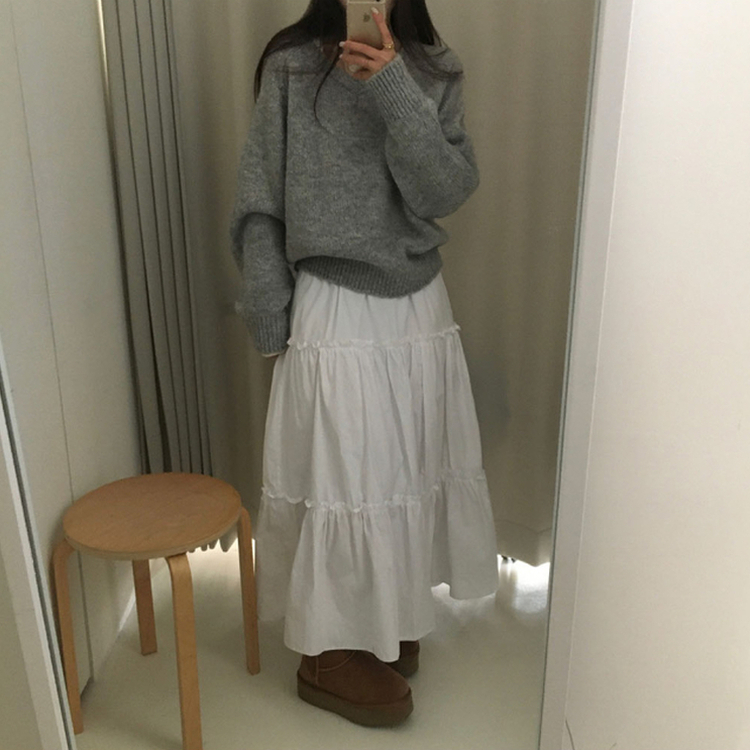 エッセンシャルフリルティアードスカート WHITE