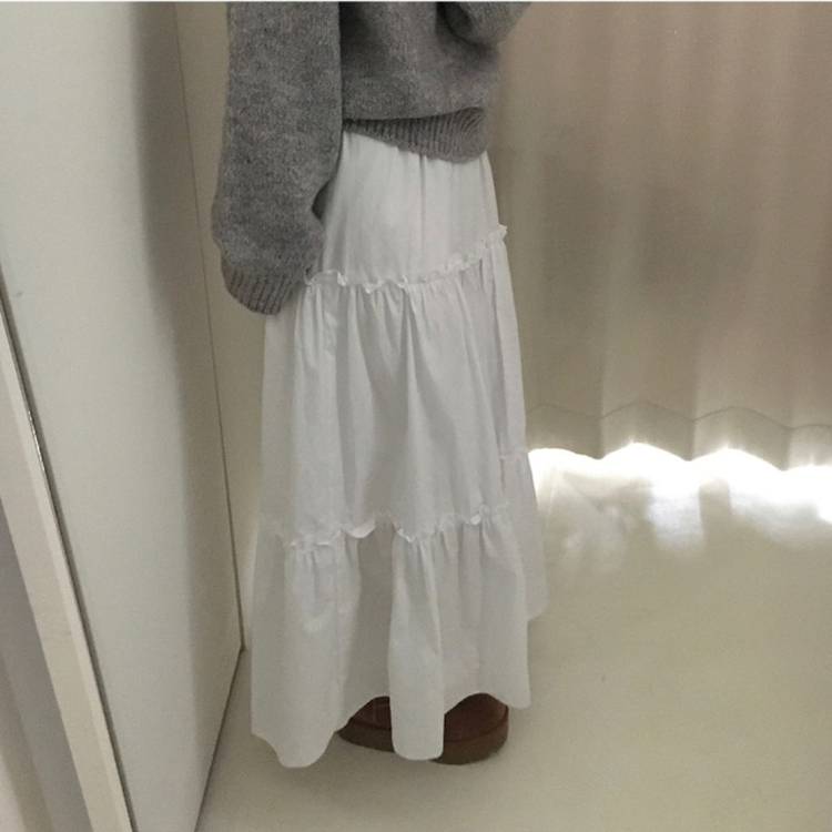 エッセンシャルフリルティアードスカート WHITE