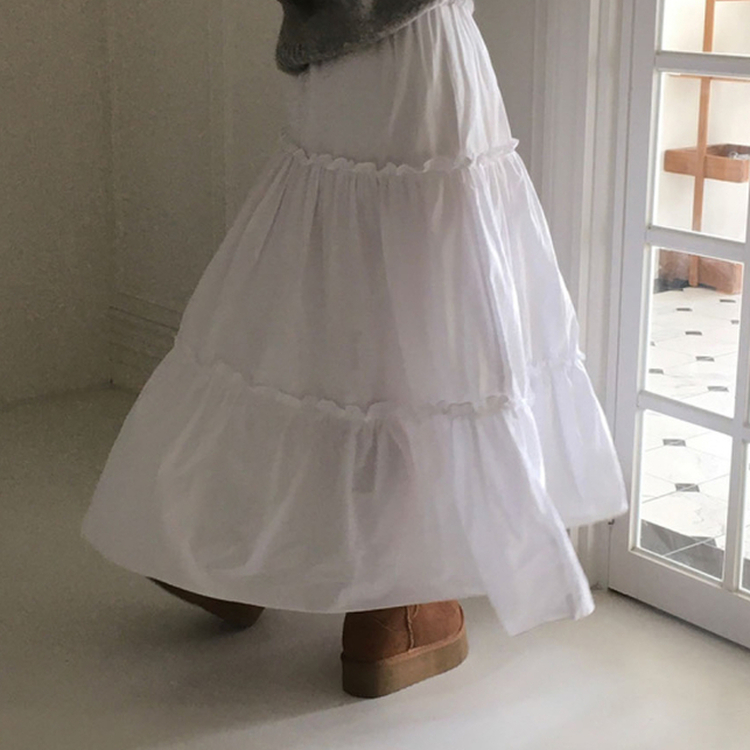 エッセンシャルフリルティアードスカート WHITE