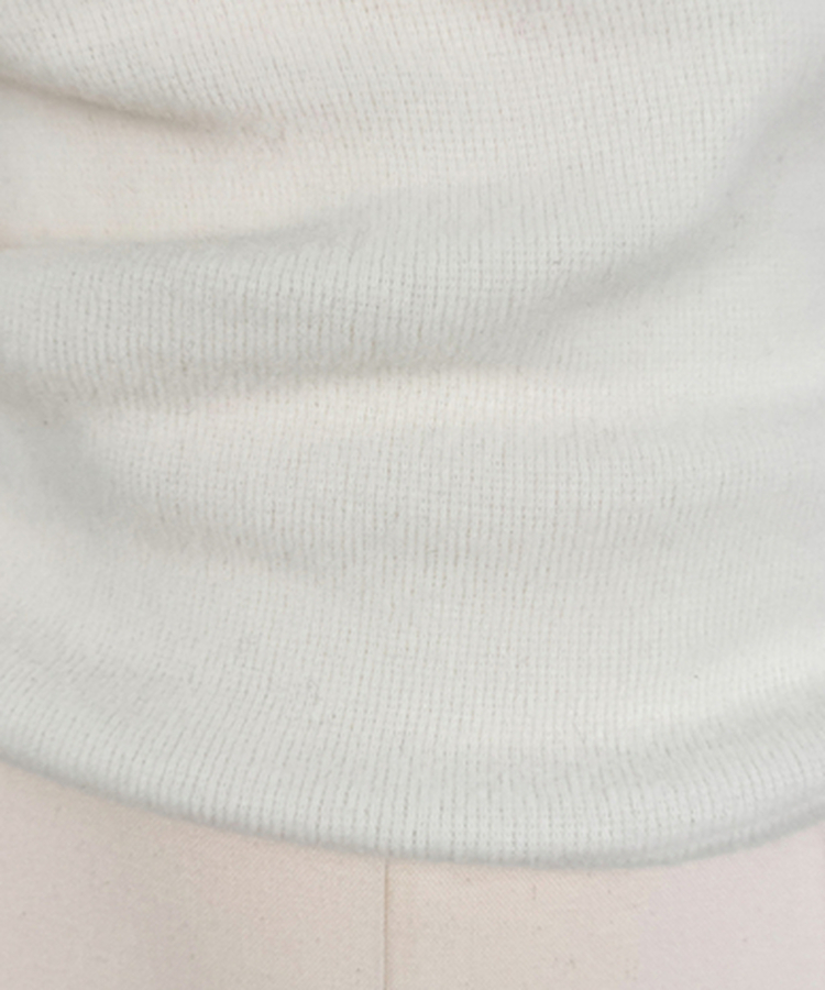 【タイ付き】ボートネックオフショルダードレープTシャツ