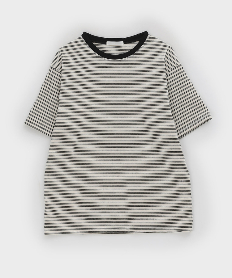オーバーティングストライプ半袖Tシャツ