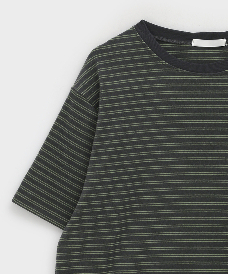 オーバーティングストライプ半袖Tシャツ