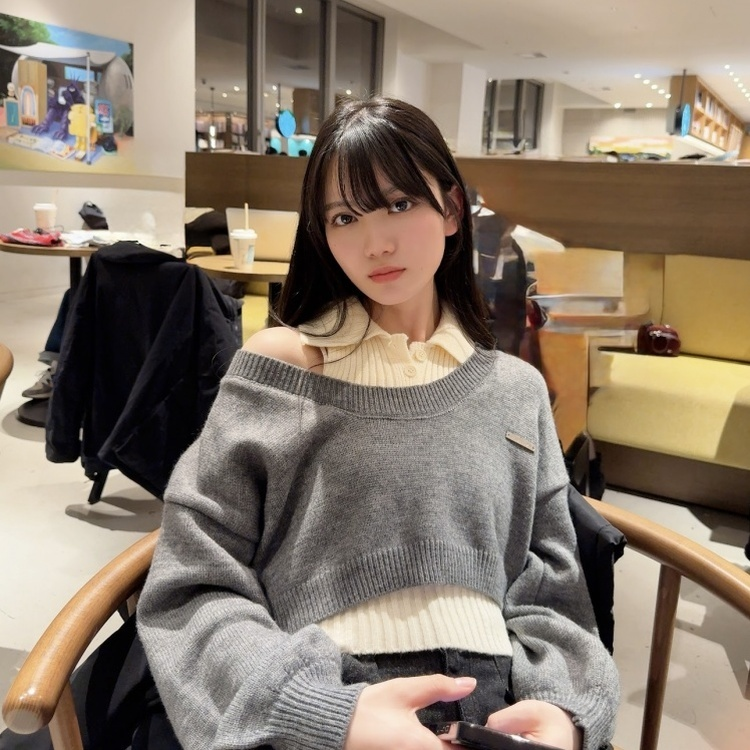 [SET] 오프숄더 니트+나시 그레이