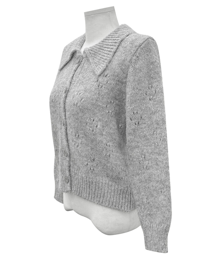 パンチングフラワーカラーカーディガン