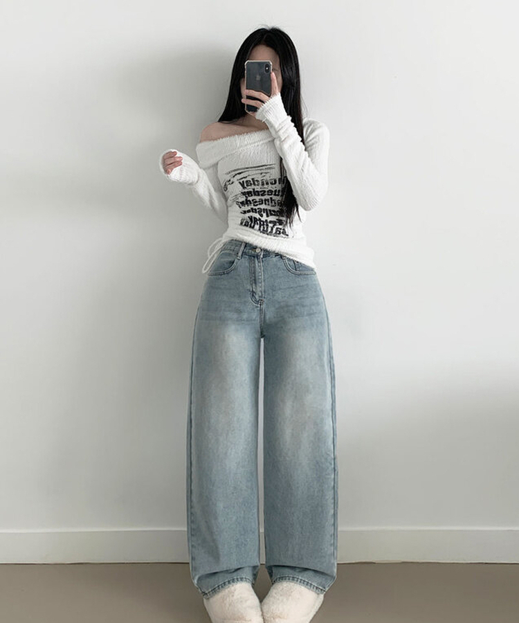 【丈別】【起毛】ピーチストレートハイウエストパンツ(6color)