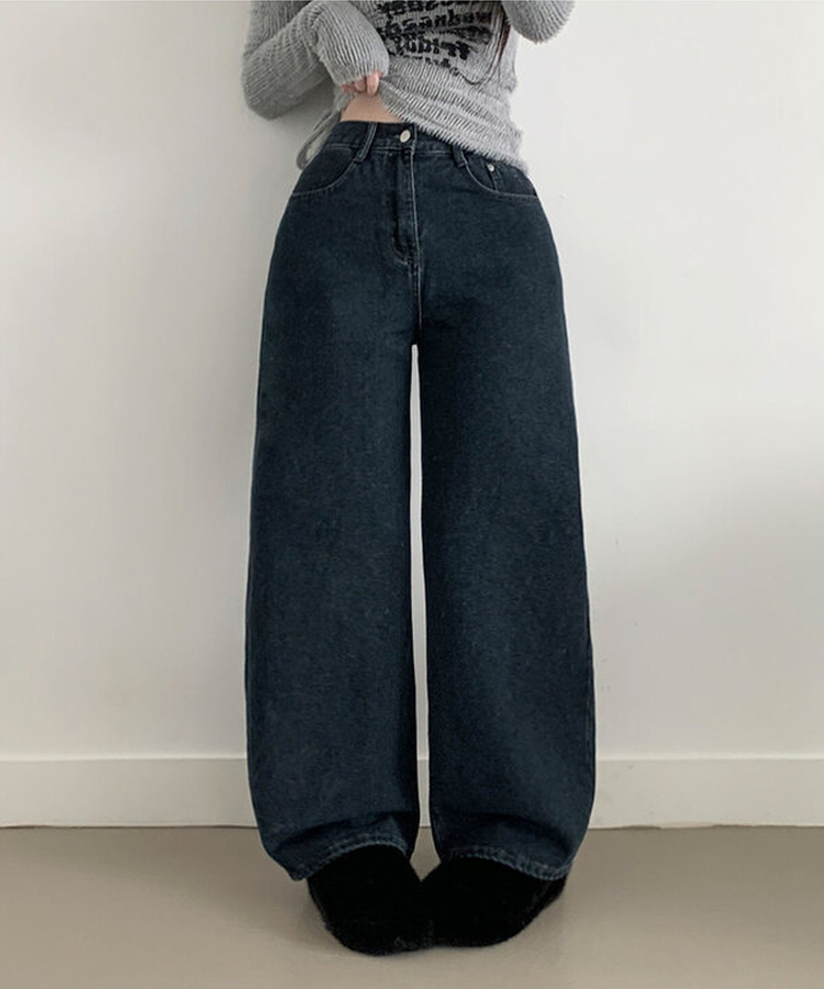 【丈別】【起毛】ピーチストレートハイウエストパンツ(6color)