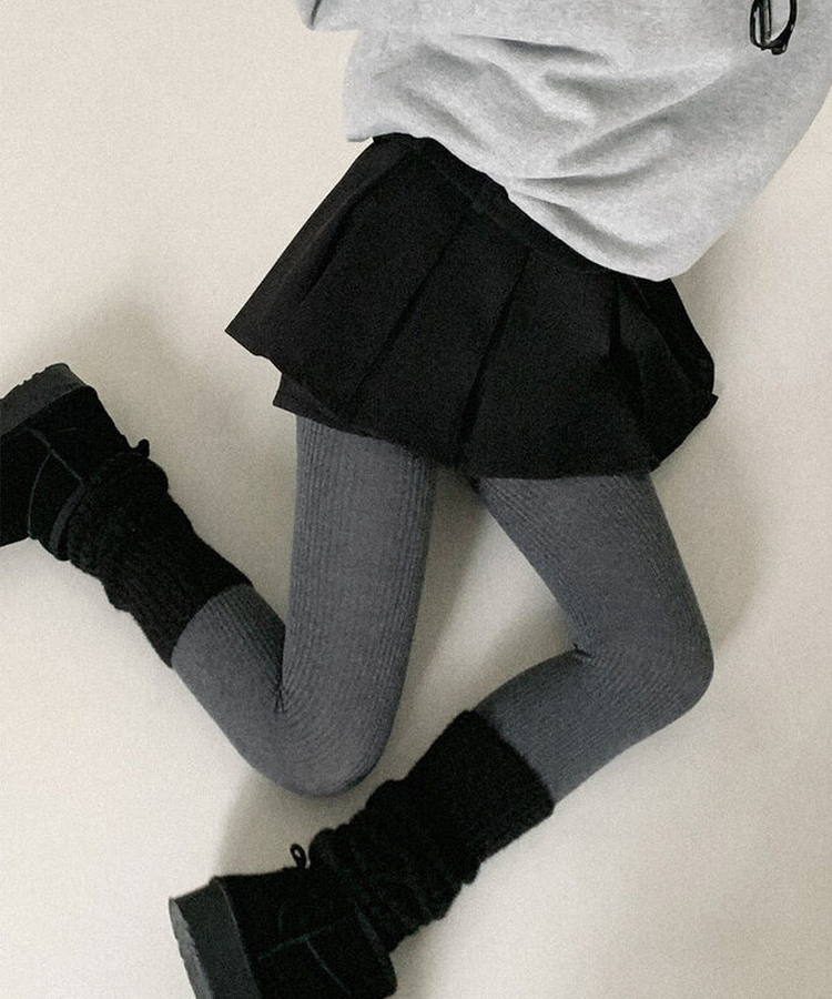 【起毛】プリーツミニスカートショートパンツ BLACK