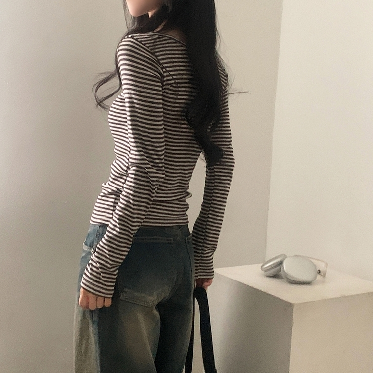 ウェイズストライプ長袖Tシャツ｜長袖Tシャツ｜韓国ファッション