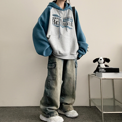 バンディングスリットカーゴデニムワイドパンツ DARK DENIM