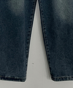 턴브사이드핀턱스냅와이드워싱데님롱팬츠