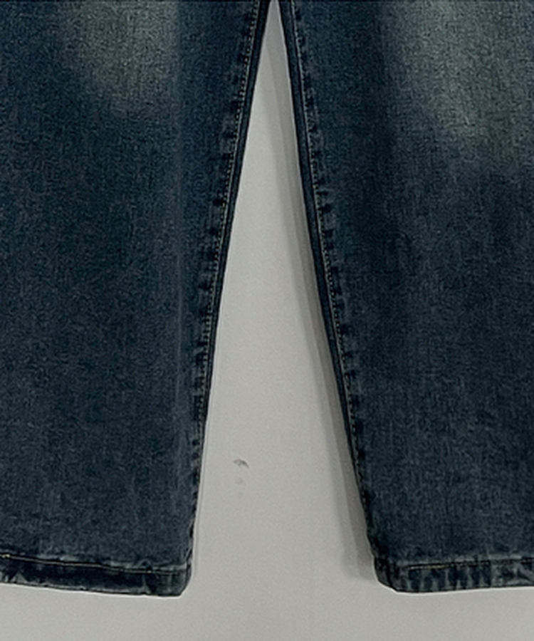 턴브사이드핀턱스냅와이드워싱데님롱팬츠