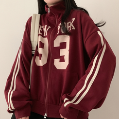 93ルーズフィットジップアップ(6color) RED