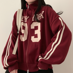 93ルーズフィットジップアップ(6color) RED