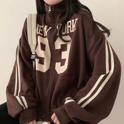 93ルーズフィットジップアップ(6color) BROWN