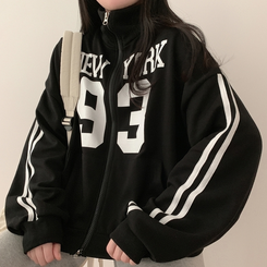 93ルーズフィットジップアップ(6color) BLACK