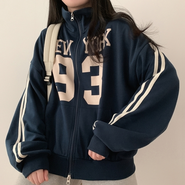 93ルーズフィットジップアップ(6color) DARK BLUE