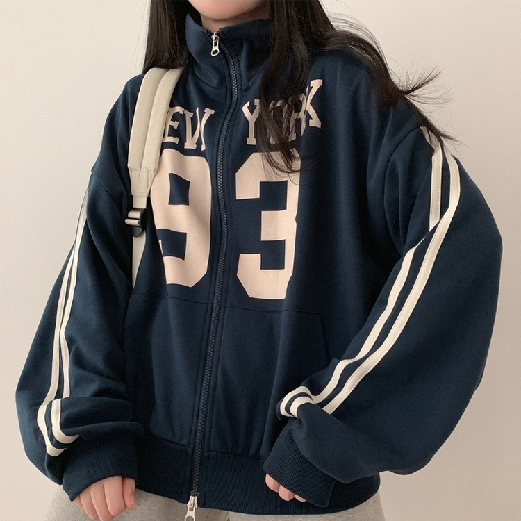 93ルーズフィットジップアップ(6color) DARK BLUE