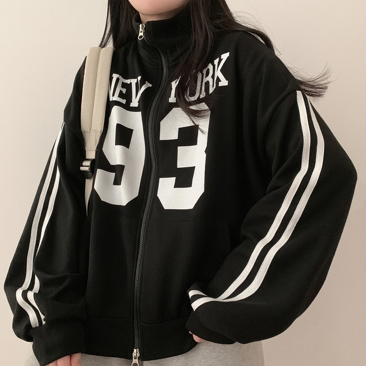 93ルーズフィットジップアップ(6color) BLACK