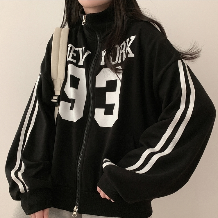 93ルーズフィットジップアップ(6color) BLACK