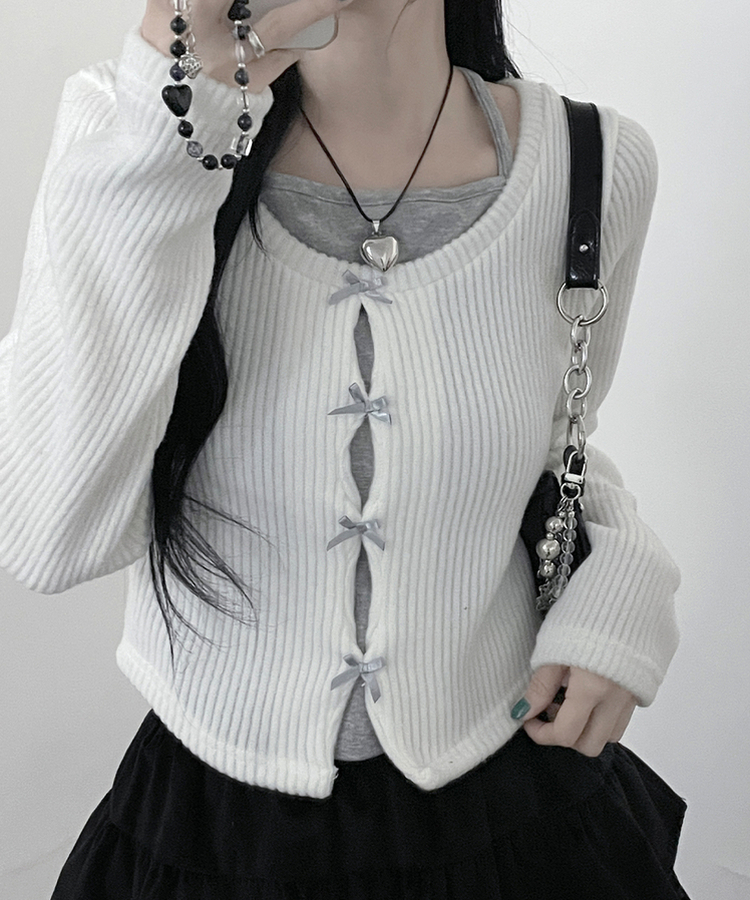 Christian Dior/キャミソール/カーディガン SGD25447 リボンクロップホールターキャミソールカーディガン