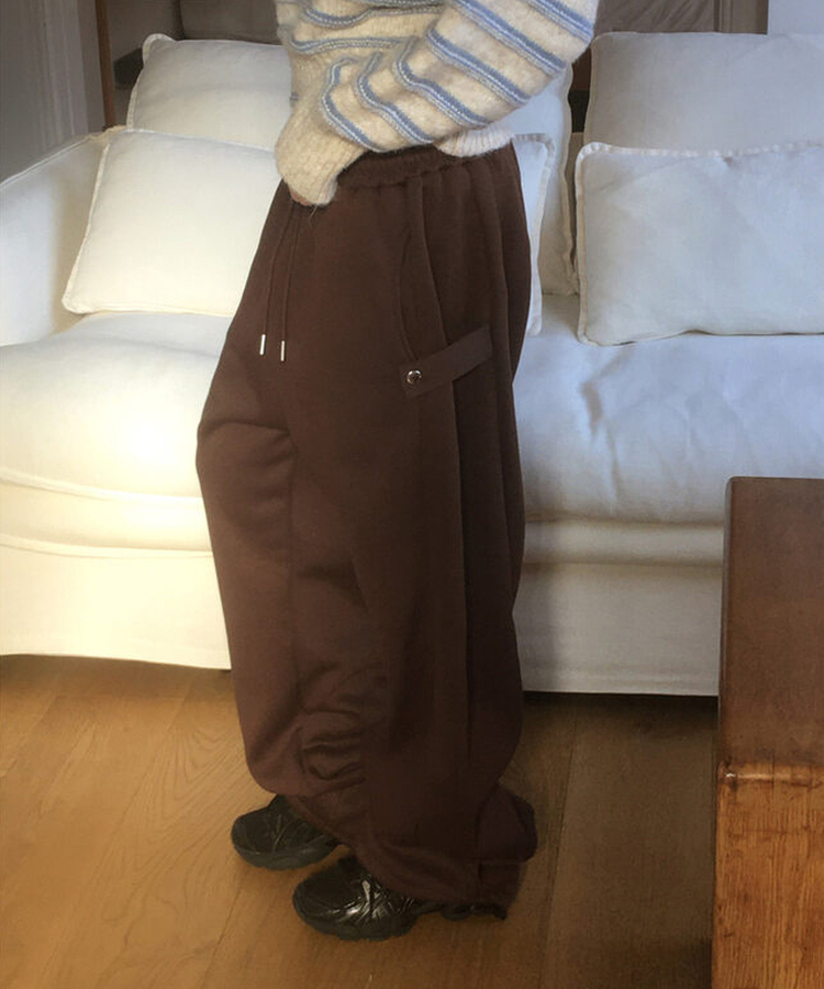 【起毛】サイドスナップスナップフレンチテリーパンツ