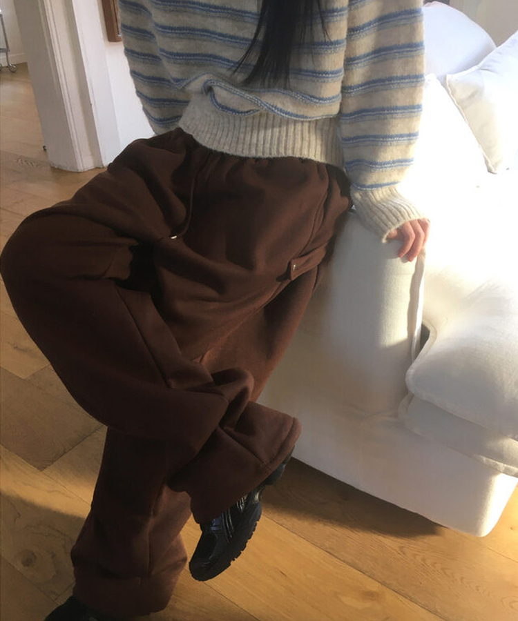 【起毛】サイドスナップスナップフレンチテリーパンツ