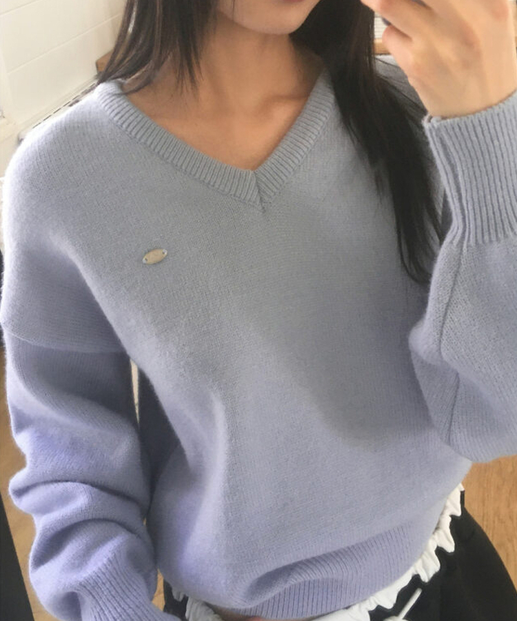 SNT29419 ペンダントルーズVネックニット(8color) ニット
