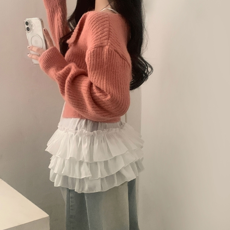 데일리 유넥 버튼 니트 가디건 5color 핑크