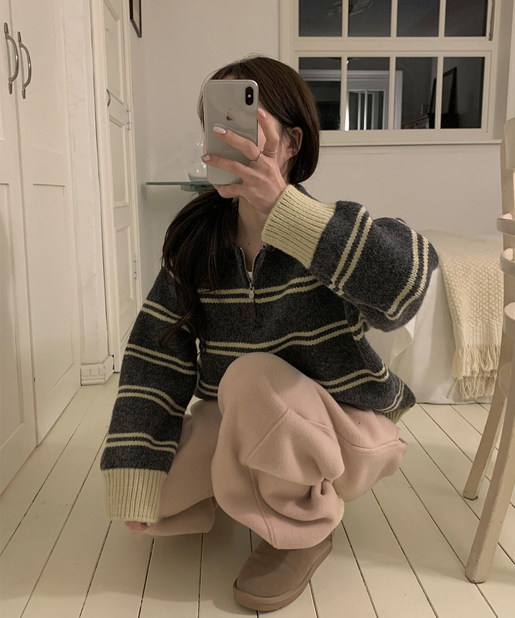 コイネストライプニット