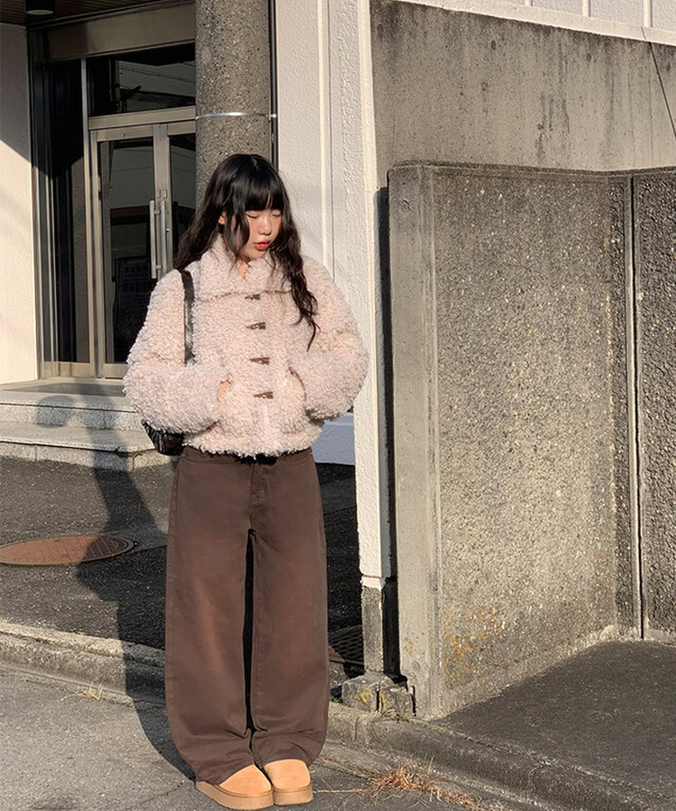 バックルビンテージレザーショルダーバッグ BROWN