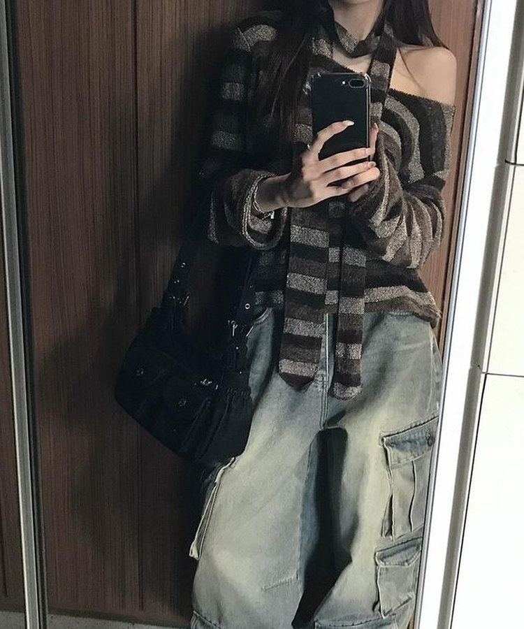 【マフラー付き】モアストライプTシャツ