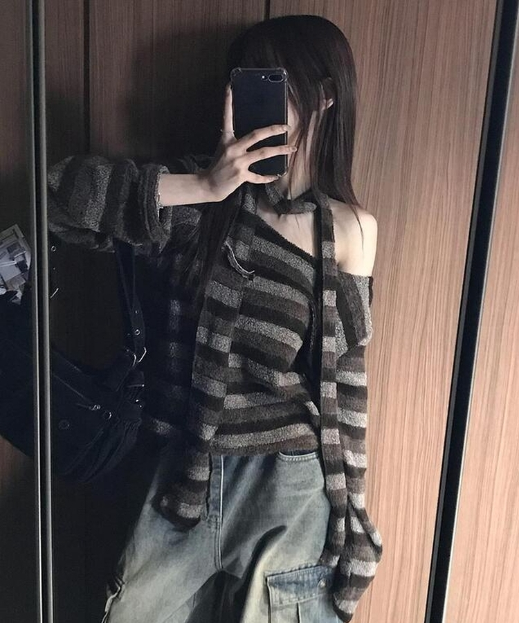 【マフラー付き】モアストライプTシャツ
