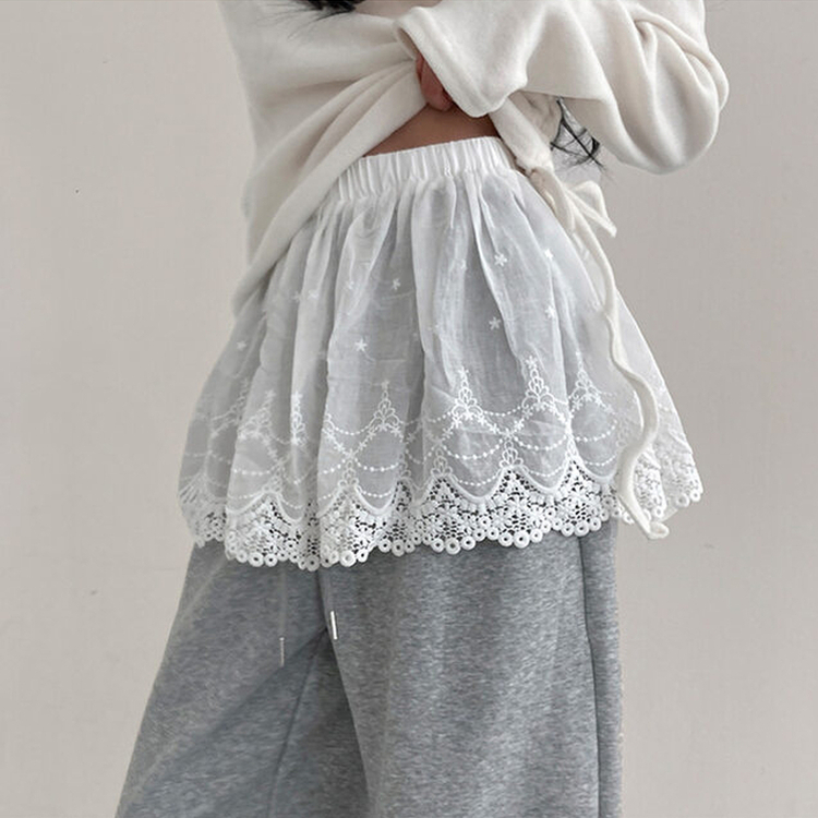 レースミニスカートパンツ 2色 セール】コットンレースミニスカート / cotton lace mini-skirt