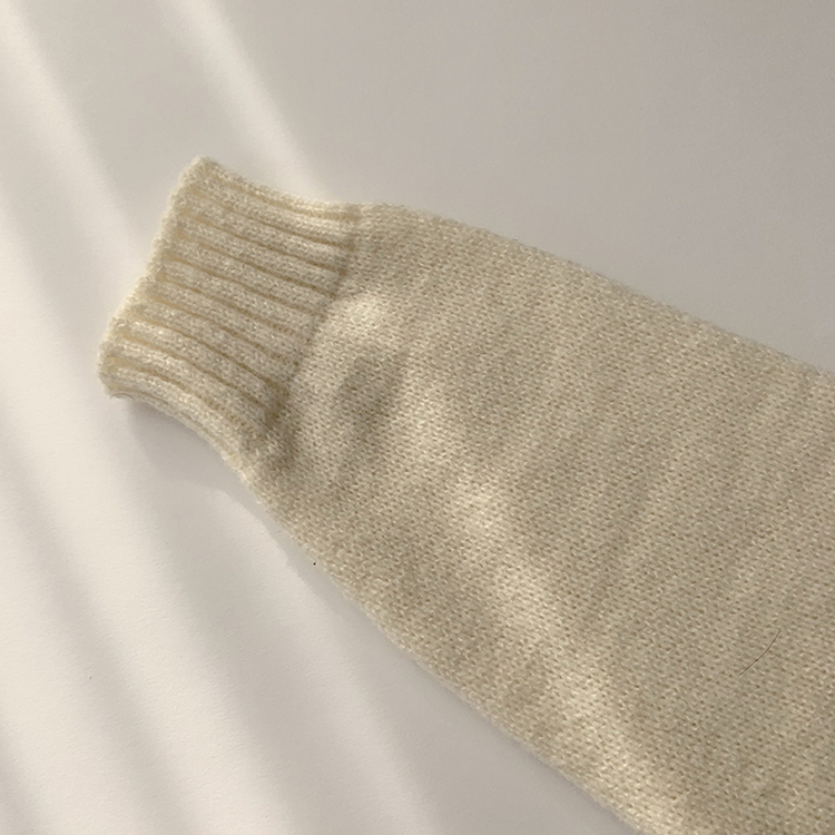 새콤달콤 겨울 카라 반집업 세미 크롭 오버핏 긴팔 폴라 캐주얼 기본 니트 4color