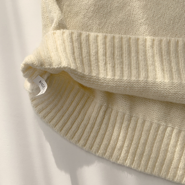 새콤달콤 겨울 카라 반집업 세미 크롭 오버핏 긴팔 폴라 캐주얼 기본 니트 4color