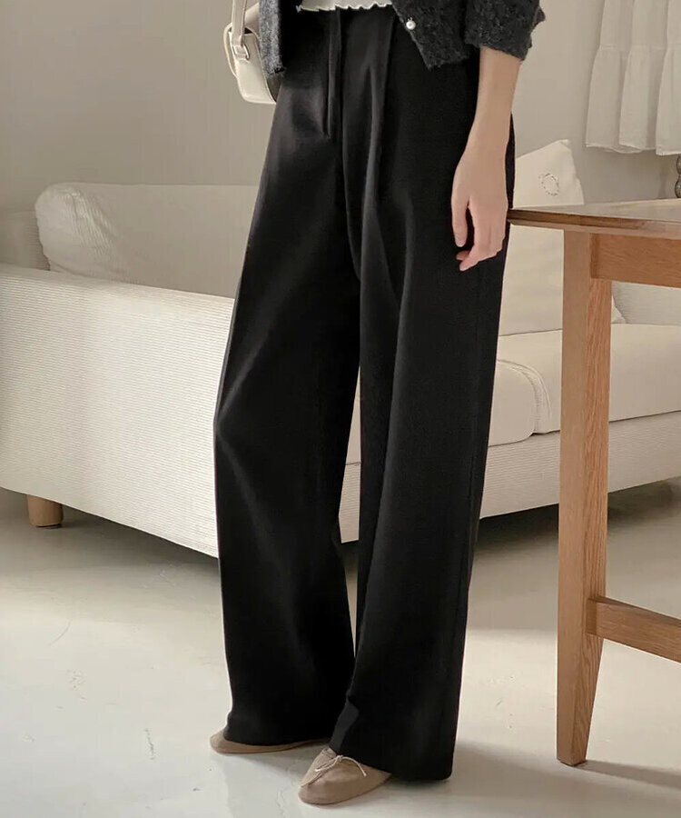 【丈別】【起毛】ボエットワンピンタックスラックス