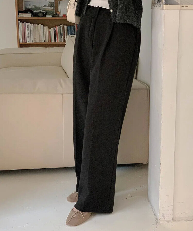 【丈別】【起毛】ボエットワンピンタックスラックス