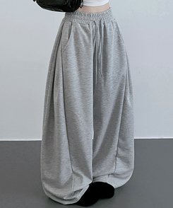 옆핀턱와이드핏사이드스냅트레이닝롱팬츠 그레이