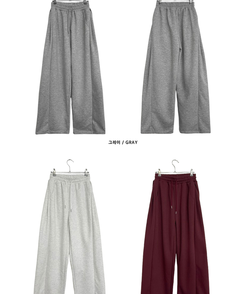 옆핀턱와이드핏사이드스냅트레이닝롱팬츠