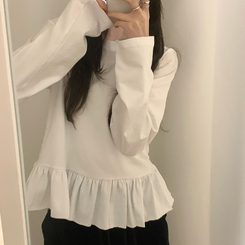 ティアードフリルレイヤード長袖Tシャツ IVORY