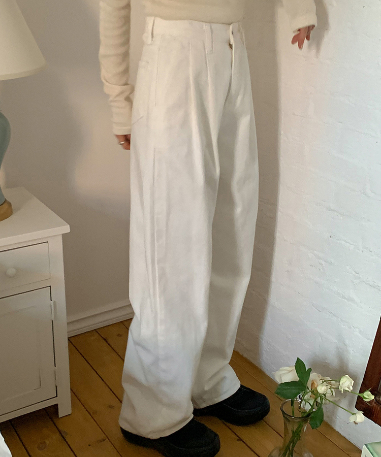 コットンピンタックワイドチノパンツ