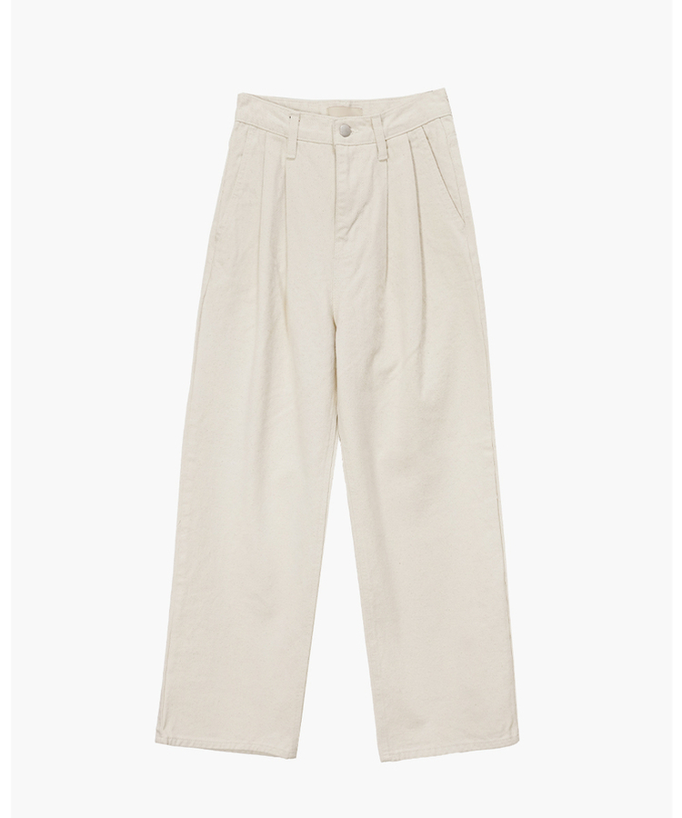コットンピンタックワイドチノパンツ