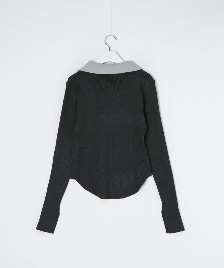 クロップカラーニット