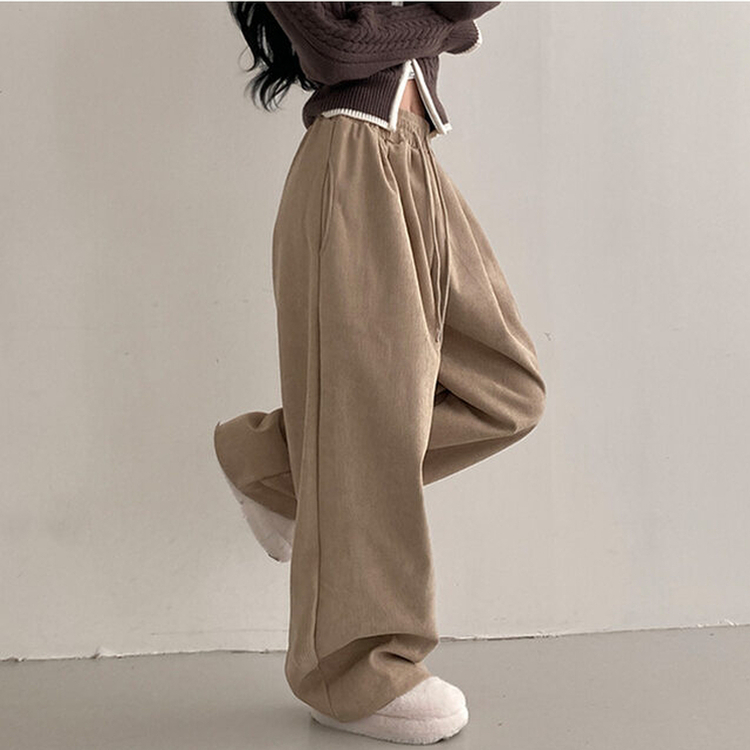 コーデュロイツーピンタックワイドパンツ