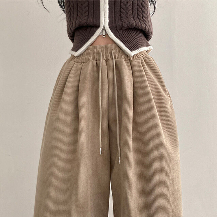 コーデュロイツーピンタックワイドパンツ