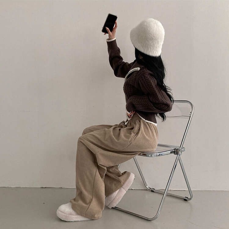 コーデュロイツーピンタックワイドパンツ