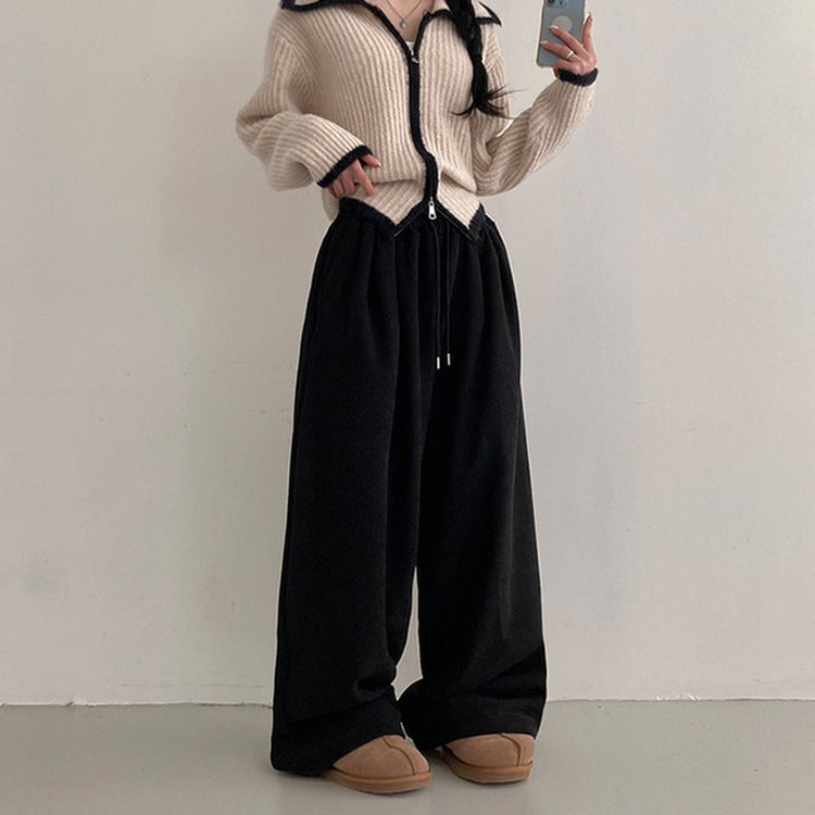 コーデュロイツーピンタックワイドパンツ
